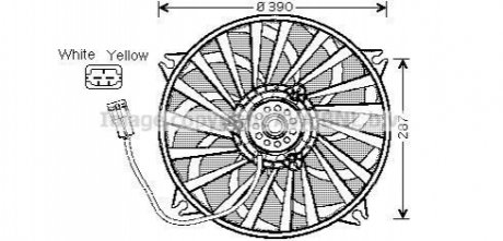 AVA CITROEN Вентилятор радіатора C5 I, C8, Jumpy, Fiat Scudo, Peugeot 807, Expert 1.8/2.0/2.0HDI 01- AVA AVA COOLING CN7526