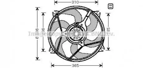 AVA CITROEN Вентилятор радіатора Berlingo, Jumpy, Peugeot 807, Partner 1.4/2.0HDI 99- AVA AVA COOLING CN7530