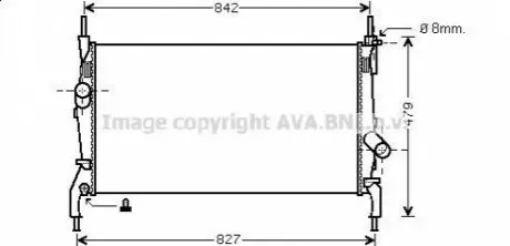 AVA FORD Радіатор охолодження двиг. TRANSIT TOURNEO 2.2 TDCi 06-, 2.3 06-, 2.4 06- AVA AVA COOLING FDA2405 (фото 1)