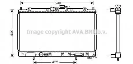 AVA MITSUBISHI Радіатор охолодження двиг. GALANT VIII 2.0 96- 2.4 99-, 2.5 96- AVA AVA COOLING MT2123