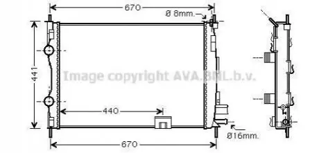 AVA NISSAN Радіатор охолодження двиг. QASHQAI / QASHQAI +2 I 1.5 dCi 06- AVA AVA COOLING DNA2287