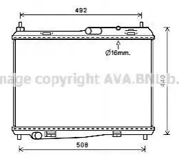 AVA FORD Радіатор охолодження двиг. B-Max, Fiesta VI, Transit 1.0 12- AVA AVA COOLING FD2620