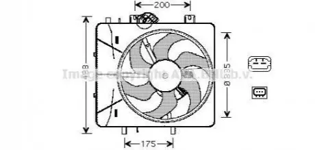 AVA CITROEN Вентилятор радіатора C2/3, Peugeot 1007/207 1.1/1.6 03- AVA AVA COOLING CN7527