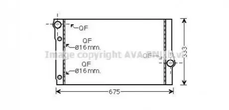 AVA BMW Радіатор охолодження двиг. 5 F10, 6 F13, 7 F01 2.0/3.0d 10- AVA AVA COOLING BW2410