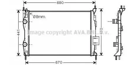 AVA NISSAN Радіатор охолодження Qashqai 1.6/2.0 1.6/2.0 09- AVA AVA COOLING DN2413