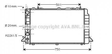 AVA AUDI Радіатор охолодження двиг. 80 B4 4 CYL. (91-) AVA AVA COOLING AIA2089