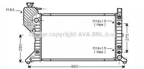 AVA DB Радіатор охолодження АКПП Sprinter 2.2CDI 00- AVA AVA COOLING MSA2343 (фото 1)