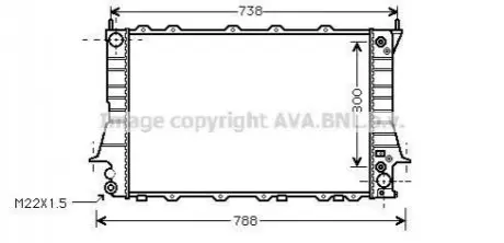 AVA AUDI Радіатор охолодження 100 2,8E V6 90-97 AVA AVA COOLING AIA2084 (фото 1)