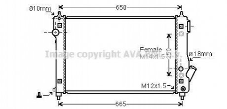 AVA CHEVROLET Радіатор охолодження двиг. Aveo AVA AVA COOLING DW2087 (фото 1)