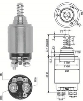 Втягувальне реле стартера OPEL KHD CASE STEYR [940113050252] MAGNETI MARELLI AME0252