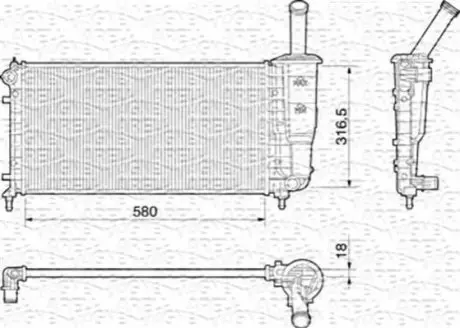 Радіатор FIAT PUNTO F.L.2003 1,2 8V/16V [] MAGNETI MARELLI 350213196000
