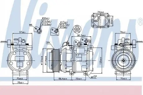 Компресор KIA SORENTO(02-)2.5 CRDi(+)[OE 4K501-0129] NISSENS 89256