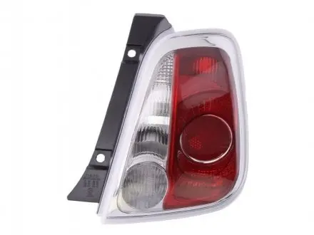Фонарь задний Fiat 500 07-15/500E 13-17 пра. (без ламп) (P21W*2/PY21W/R10W) (хром рамка) DEPO 661-1931R-LD-UE
