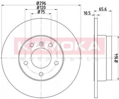 Гальмiвнi диски BMW 1 (E81/E87)/3 (E90/E92) 05-13 KAMOKA 1031007 (фото 1)