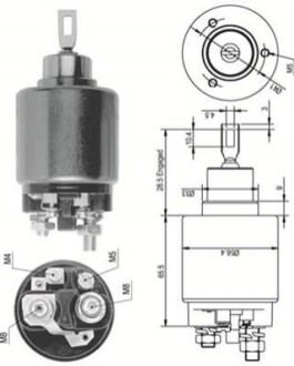 Втягувальне реле стартера (електромагніт) AUDI 71-90 VW 73-88 DB W114/116/123 FIAT [940113050124] MAGNETI MARELLI AME0124 (фото 1)