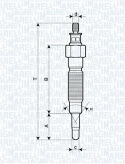 Свічка розжарювання KIA PREGIO MITSUBISHI LANCER V, GALANT, PAJERO 02- [062900064304] MAGNETI MARELLI UC47A