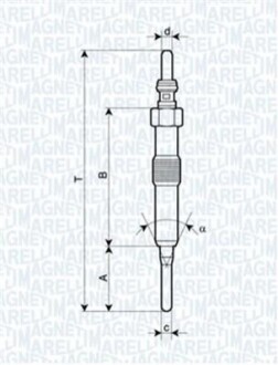 Свічка розжарювання RENAULT Kangoo 1,5dCi 09-, DACIA Logan 1,5dCi 10-, NISSAN MAGNETI MARELLI UY18A