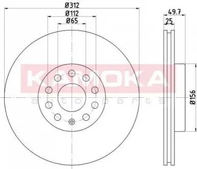 Гальмiвнi диски VW Caddy III 04- KAMOKA 1032610