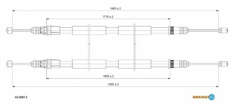 RENAULT трос ручного гальма задн. ESPACE III 98- ADRIAUTO 41.0287.1