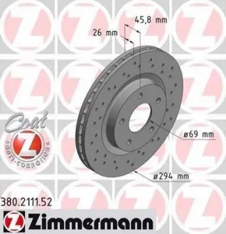 Диск гальмівний SPORT Z ZIMMERMANN 380211152