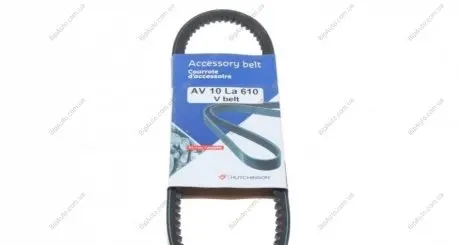 Ремінь генератора Citroen GS/Daewoo Tico/Land Rover Discovery I/Peugeot 305 II/505 78-00 (10х613) HUTCHINSON AV 10 LA 610
