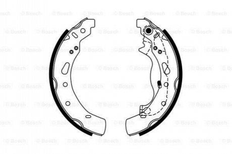 Колодки гальмівні (задні) Ford Fiesta 08- (барабанні) (200x32) 0 986 487 767 BOSCH 0986487767