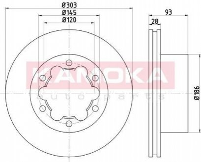 Гальмiвнi диски MB Sprinter 411-519CDI/VW Crafter 30-50 06- KAMOKA 103123 (фото 1)