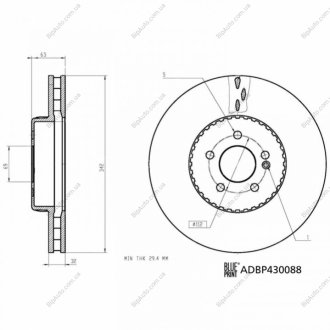 Диск гальм. передн. DB CLS 17- BLUE PRINT ADBP430088 (фото 1)