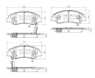 Гальмiвнi колодки дисковi NIPPARTS N3600555