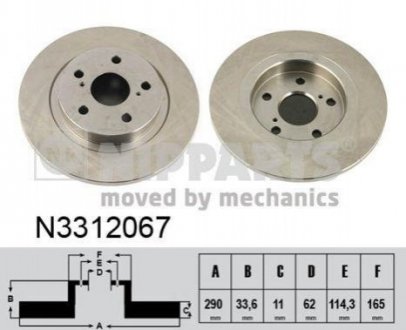 Гальмiвнi диски NIPPARTS N3312067