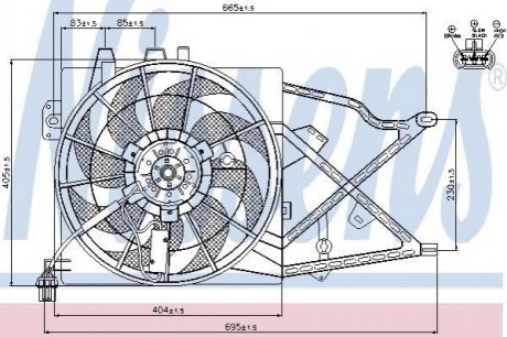 OPEL Вентилятор радіатора Vectra B 1.6/2.6 95- NISSENS 85208