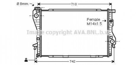 AVA BMW Радіатор охолодження 5 E39,7 E38 520/750 AVA AVA COOLING BW2176 (фото 1)