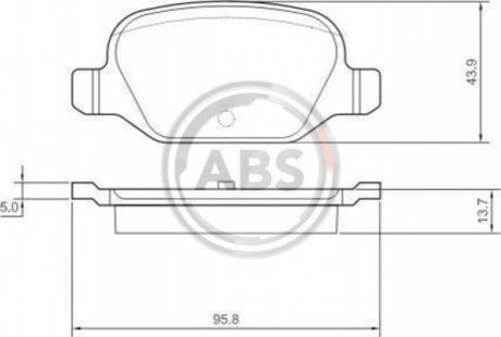 Гальмівні колодки зад. 500/Punto (99-21) A.B.S. A.B.S. 37311 (фото 1)