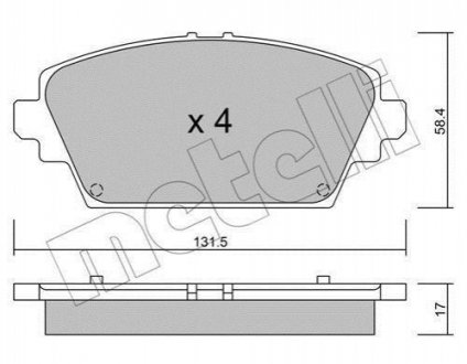 Колодки гальмівні (передні) Nissan Almera II Tino/Primera III 00-08 Metelli 22-0464-0