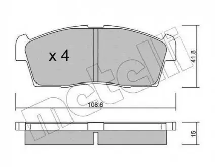 Колодки гальмівні (передні) Citroen C-Zero/Peugeot Ion 10- Metelli 22-0439-0