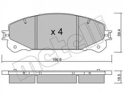 Колодки гальмівні (передні) Lexus NX 14-/Toyota Rav 4 12- Metelli 22-0938-1