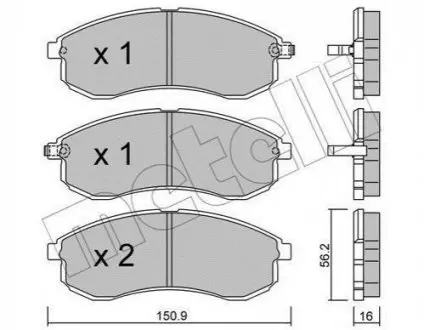 Колодки гальмівні (передні) Mitsubishi L200 III 96-07 Metelli 22-0482-0