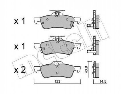 Колодки гальмівні (задні) Honda Civic IX 1.4-2.2D 12- Metelli 22-0556-1 (фото 1)