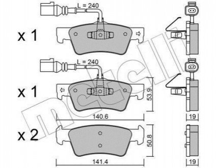 Колодки гальмівні (задні) VW Touareg 2.5 TDI 02-10 Metelli 22-0661-0