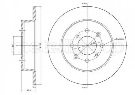 Диск гальмівний (задній) Honda Civic 00-05 (260x10) Metelli 23-0579C