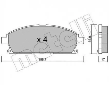 Колодки гальмівні (передні) Nissan X-Trail 01-13 Metelli 22-0406-0