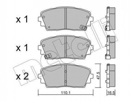 Колодки гальмівні (передні) Kia Picanto 11- Metelli 22-0941-0 (фото 1)