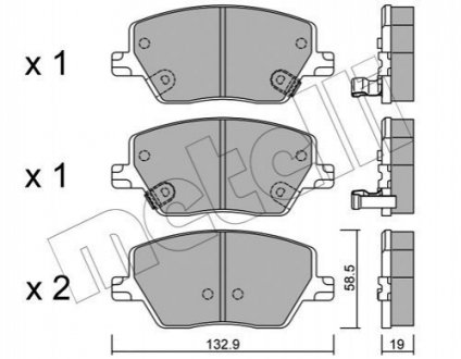 Колодки гальмівні (передні) Fiat Tipo 15- Metelli 22-1103-0