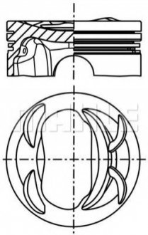 Поршень Audi A1/A3/VW Golf V/VI/Skoda Octavia II/Superb II 1.4 TSI/TFSI 07-15 (76.51mm/STD) MAHLE 028 PI 00118 000 MAHLE / KNECHT 028PI00118 000