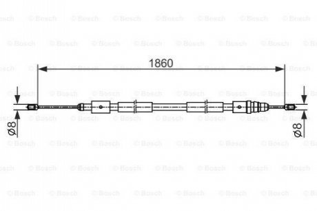 CITROEN трос стоян. гальма лівий C4 Picasso 05- BOSCH 1987482540