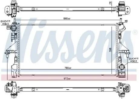 Радіатор CITROEN JUMPER (250) (06-) 2.0 BlueHDI NISSENS 606170