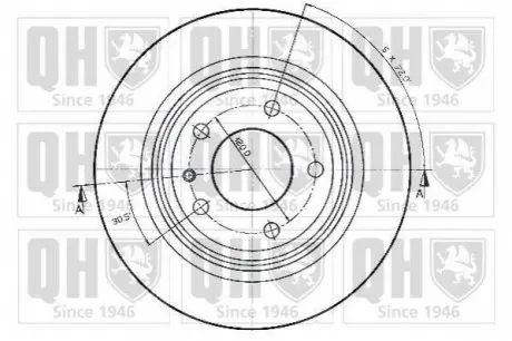 Гальмiвнi диски BMW 5 (E34) 87-96 QH QUINTON HAZELL BDC3640