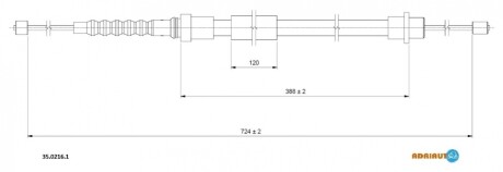 Трос зупиночних гальм ADRIAUTO 3502161 (фото 1)