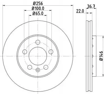 Диск гальмівний з покриттям PRO; передн. Hella pagid 8DD355105361