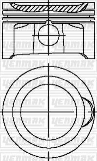 VW Поршень с кольцами і пальцем (размер отв. 82,51 / STD) Passat 2.0 01-, AUDI A6 (4ц) (ALT) Yenmak 31-04327-000 (фото 1)